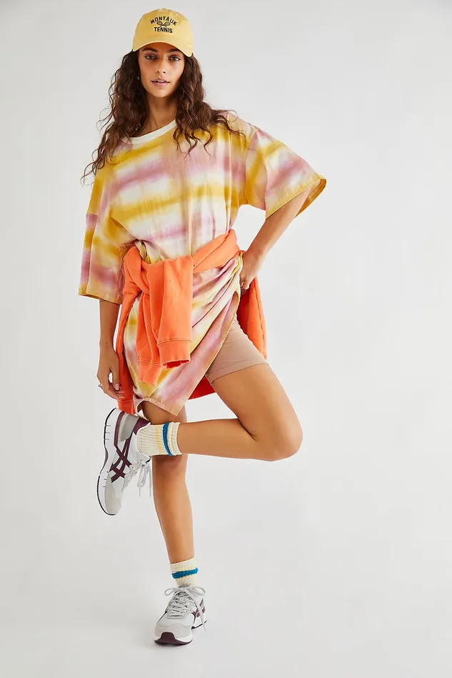 Women Casual Dresses Free People Lavanda Dress Yellow Plaid Pink