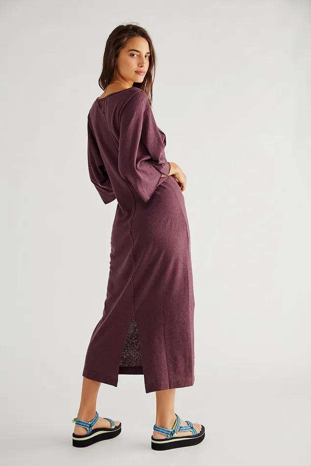 Women Casual Dresses Free People Skylar Maxi Dress Plum Jam