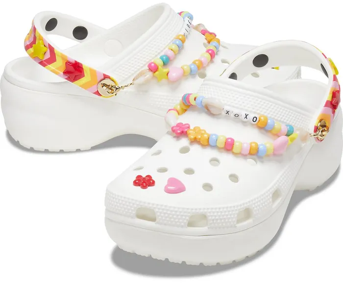 Women Classic Festival Vibes Platform Clog White Multi Crocs Clogs