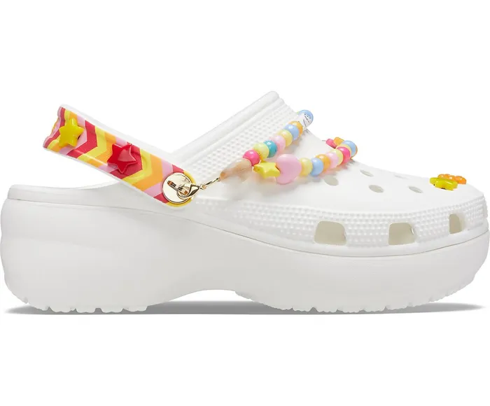 Women Classic Festival Vibes Platform Clog White Multi Crocs Clogs