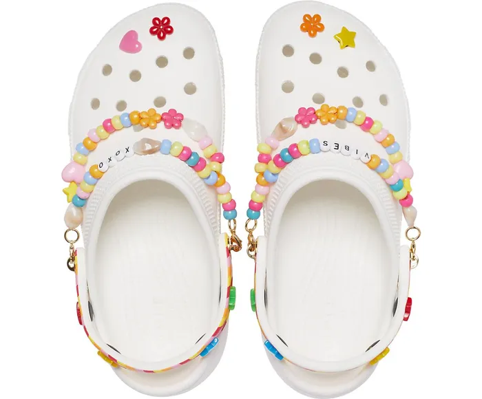 Women Classic Festival Vibes Platform Clog White Multi Crocs Clogs