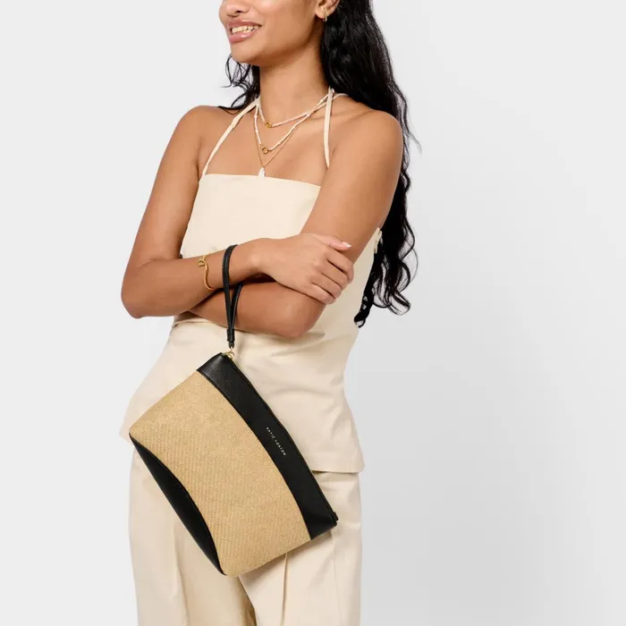 Women Clutch Bags and Pouches Katie Loxton Riviera Raffia Clutch Bag In Black Women Clutch Bags and Pouches Katie Loxton Riviera Raffia Clutch Bag In Black