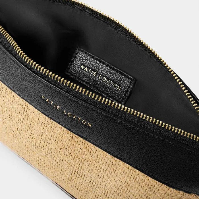 Women Clutch Bags and Pouches Katie Loxton Riviera Raffia Clutch Bag In Black