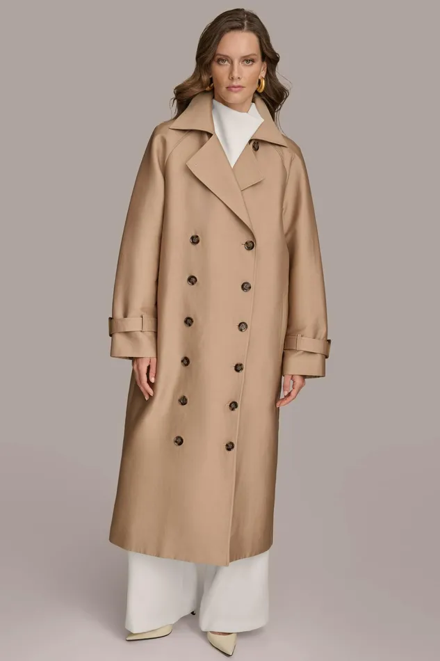 Women Coats And Jackets Donna Karan LIGHT WEIGHT TRENCH Khaki