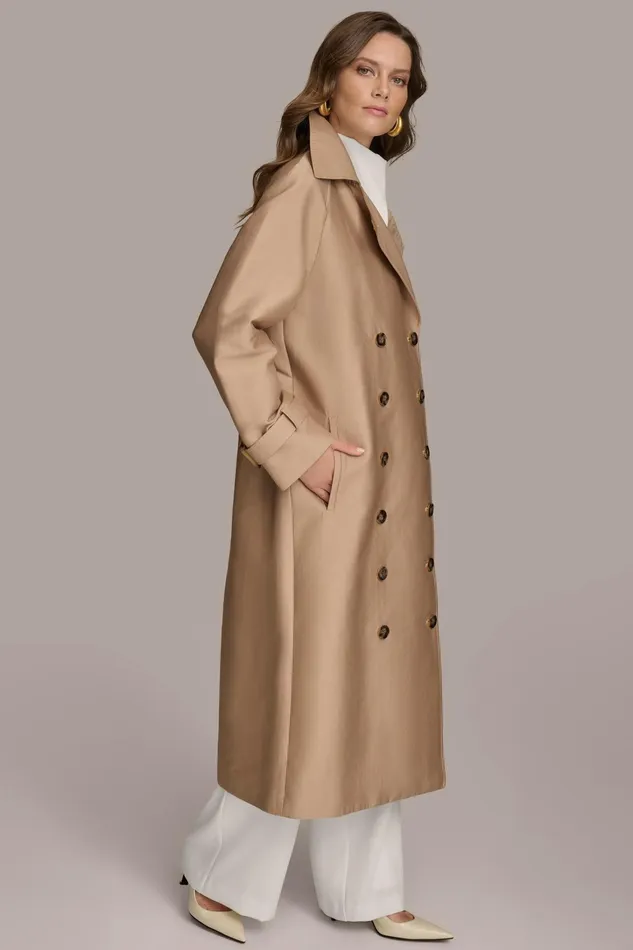Women Coats And Jackets Donna Karan LIGHT WEIGHT TRENCH Khaki