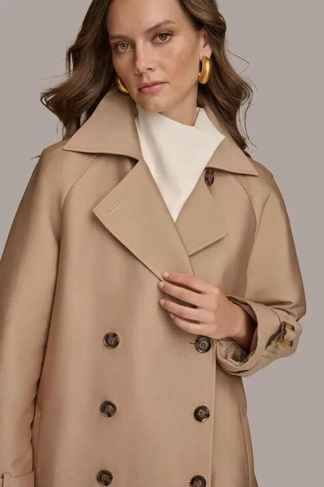Women Coats And Jackets Donna Karan LIGHT WEIGHT TRENCH Khaki