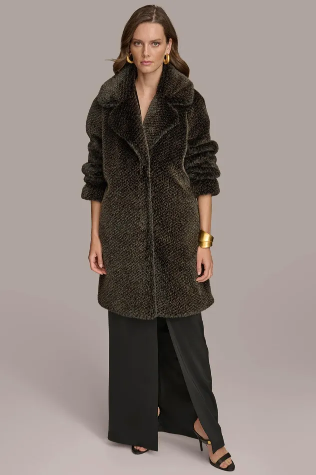 Women Coats And Jackets Donna Karan LUXE FUR COAT Rich Brown