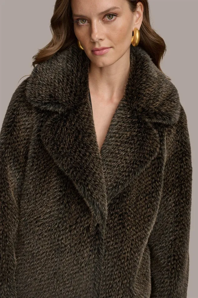 Women Coats And Jackets Donna Karan LUXE FUR COAT Rich Brown