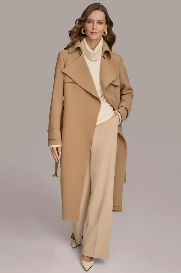 Women Coats And Jackets Donna Karan TRENCH RAIN COAT Camel