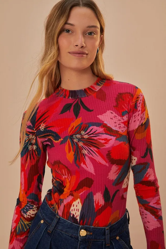 Women Colorful Flowers Bodysuit Colorful Flowers FARM Rio Bodysuits