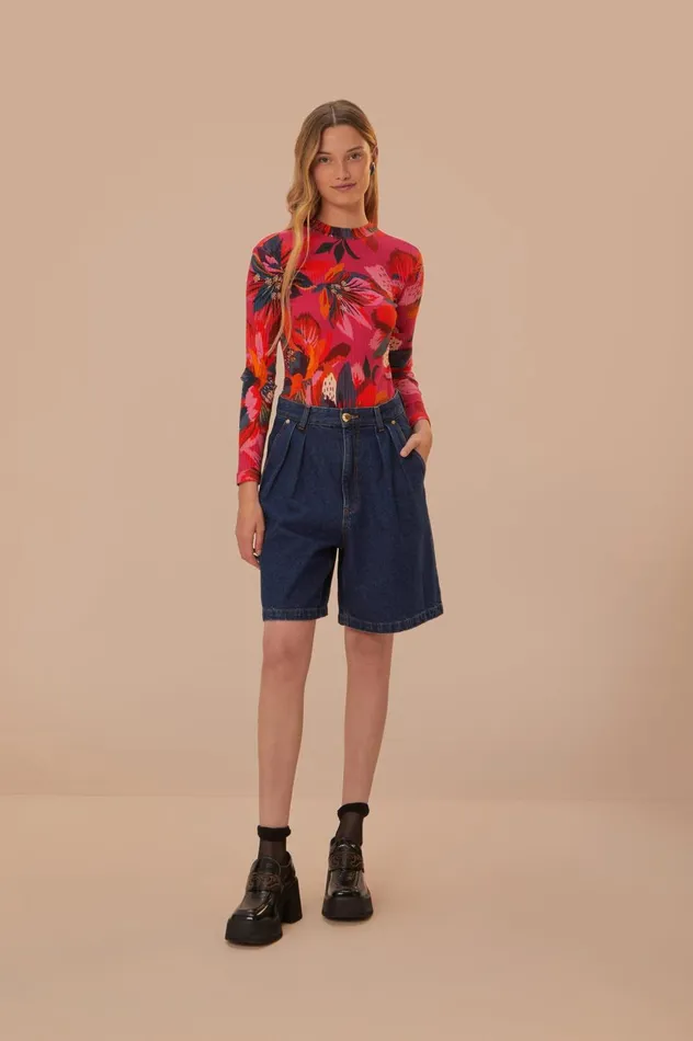 Women Colorful Flowers Bodysuit Colorful Flowers FARM Rio Bodysuits