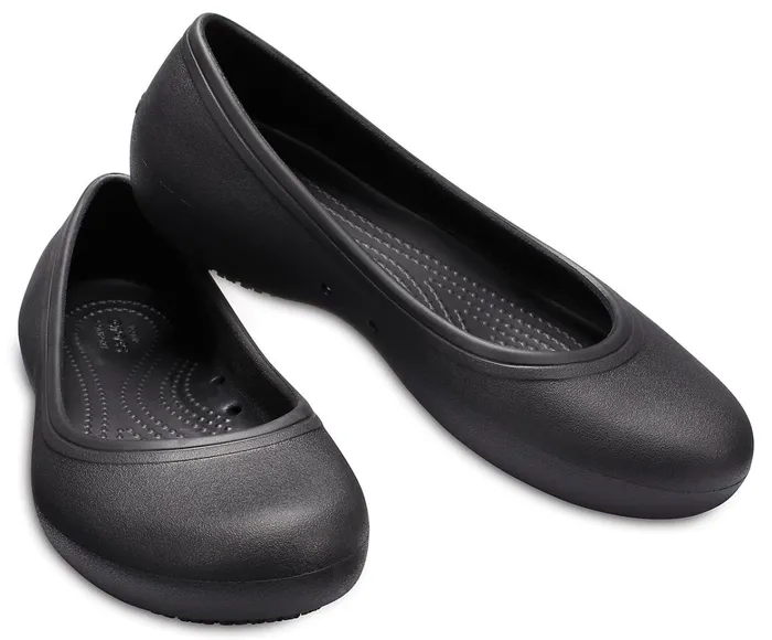 Women Crocs At Work Flat Black Crocs Flats