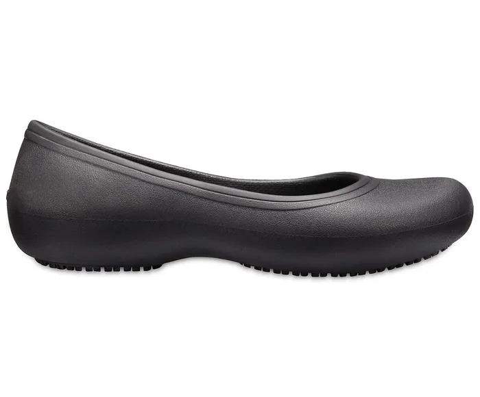 Women Crocs At Work Flat Black Crocs Flats