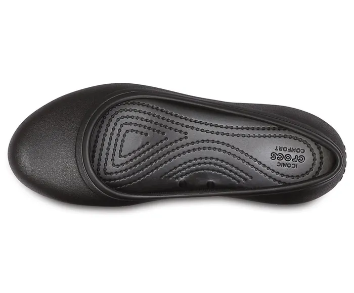 Women Crocs At Work Flat Black Crocs Flats