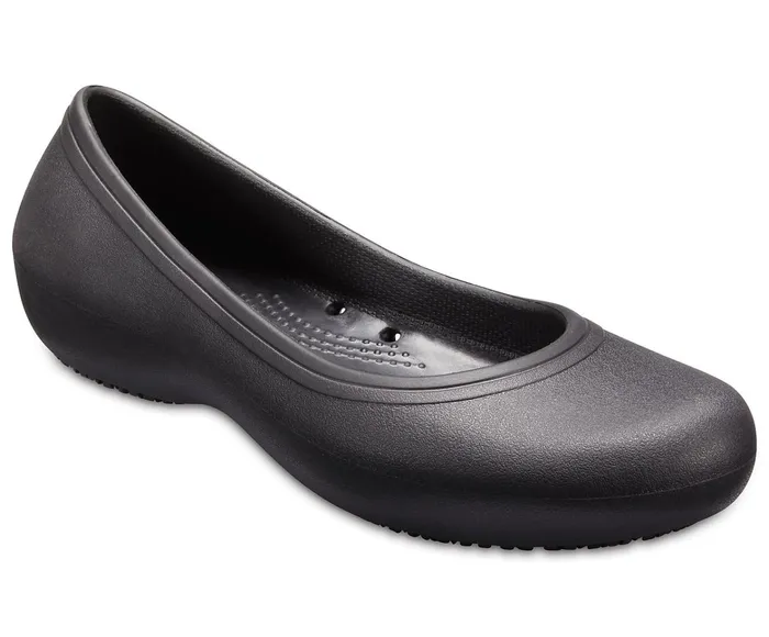 Women Crocs At Work Flat Black Crocs Flats