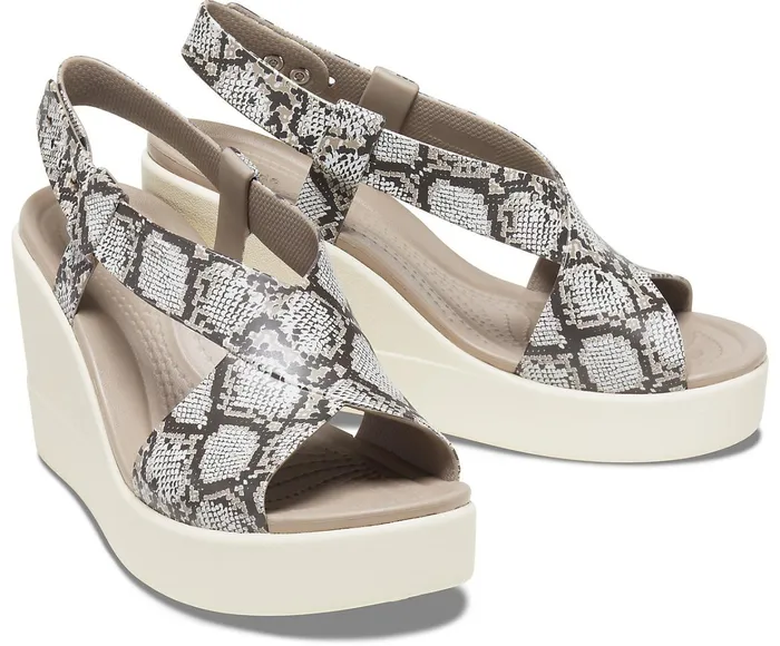 Women Crocs Brooklyn High Wedge Multi Stucco Crocs Sandals