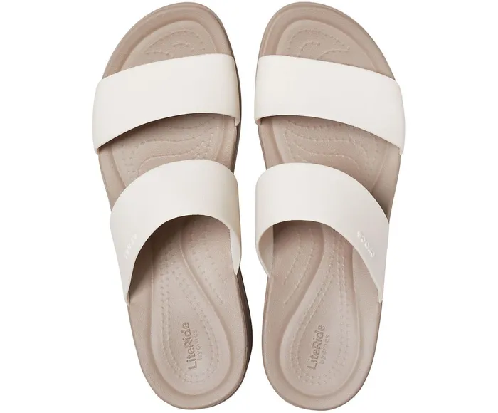 Women Crocs Brooklyn Mid Wedge Stucco Mushroom Crocs Sandals