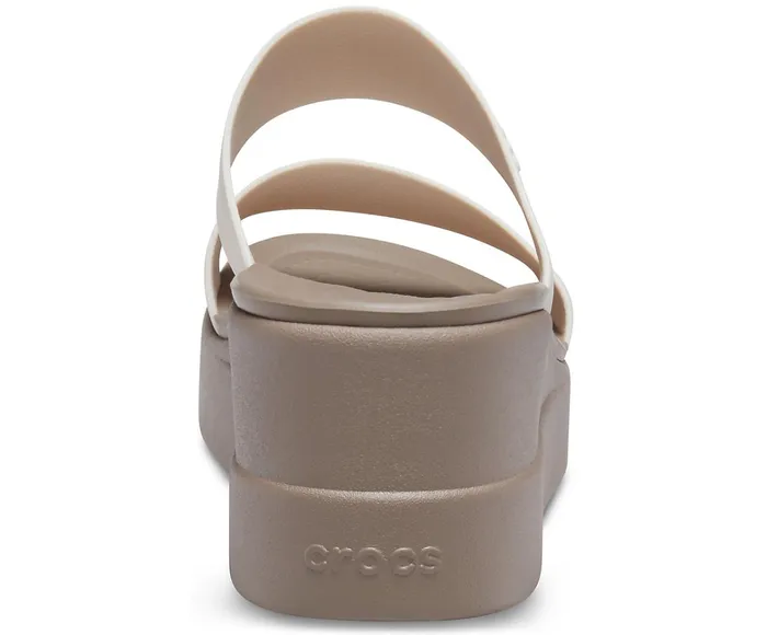 Women Crocs Brooklyn Mid Wedge Stucco Mushroom Crocs Sandals