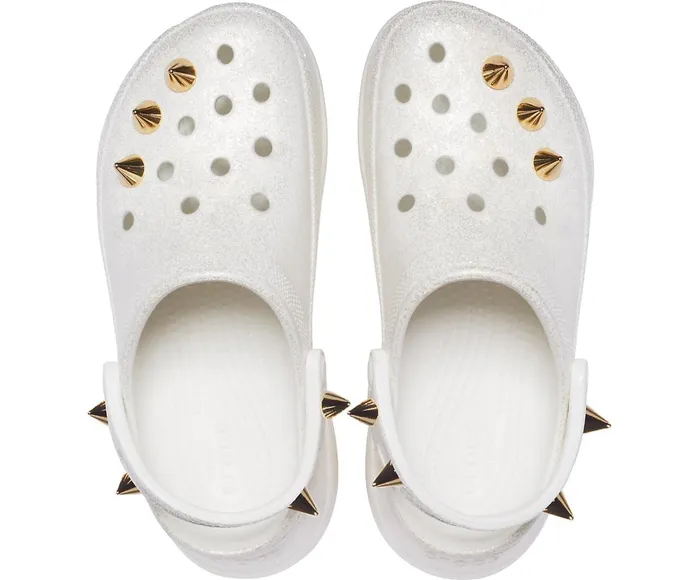 Women Crocs Classic Bae Glitter Stud Clog White Crocs Clogs