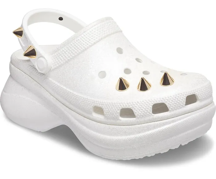 Women Crocs Classic Bae Glitter Stud Clog White Crocs Clogs