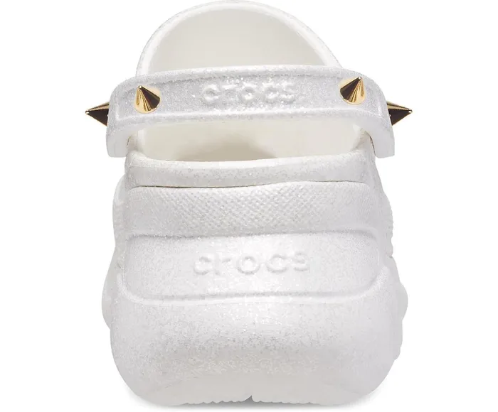 Women Crocs Classic Bae Glitter Stud Clog White Crocs Clogs