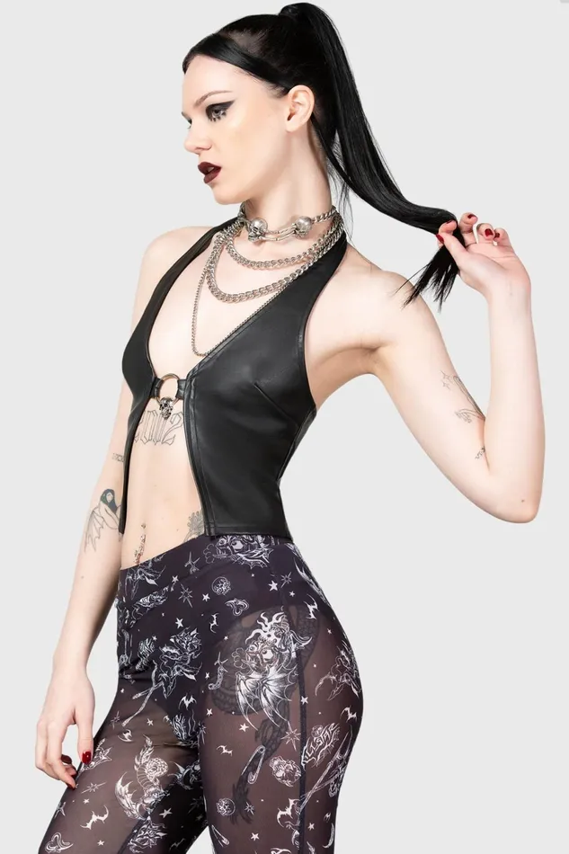 Women Crop Killstar Sheenah Halter Top