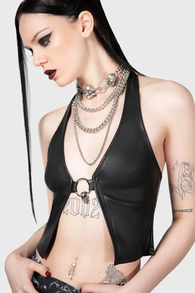 Women Crop Killstar Sheenah Halter Top
