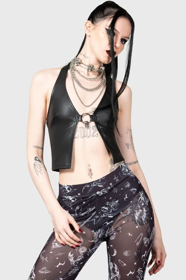 Women Crop Killstar Sheenah Halter Top