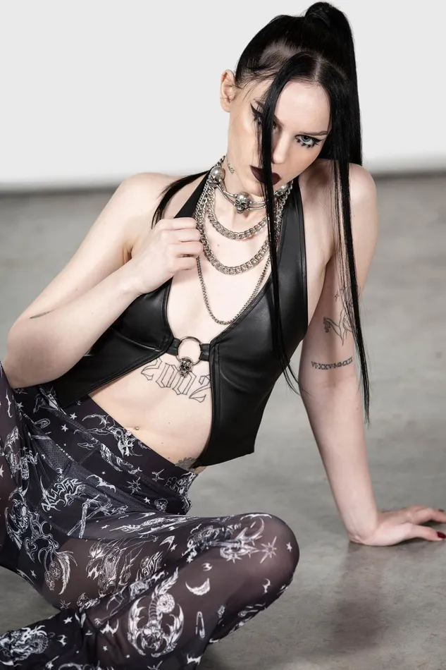 Women Crop Killstar Sheenah Halter Top