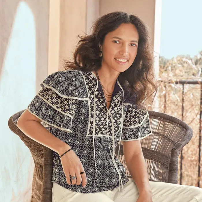 Women Demming Top Cocoa Sundance Catalog Tops