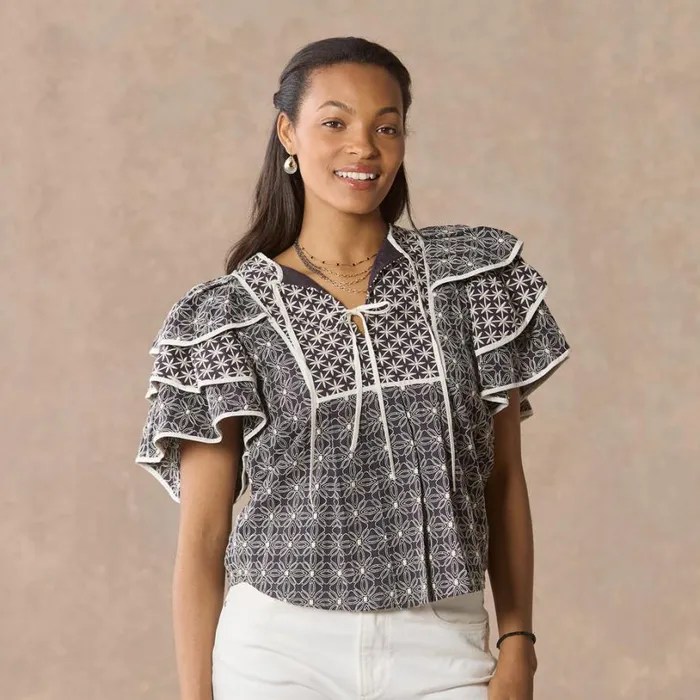 Women Demming Top Cocoa Sundance Catalog Tops
