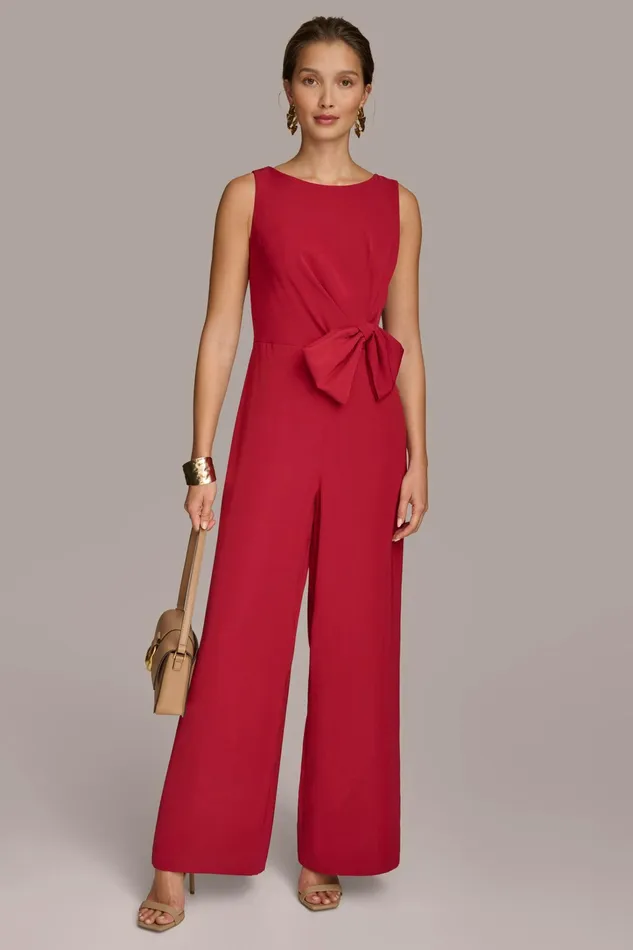Women Dresses And Jumpsuits Donna Karan JUMPSUIT WITH SIDE ROUCHED BOW Metropolitan Red Women Dresses And Jumpsuits Donna Karan JUMPSUIT WITH SIDE ROUCHED BOW Metropolitan Red