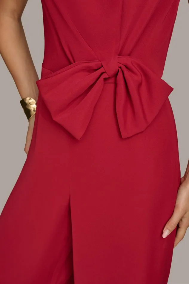 Women Dresses And Jumpsuits Donna Karan JUMPSUIT WITH SIDE ROUCHED BOW Metropolitan Red