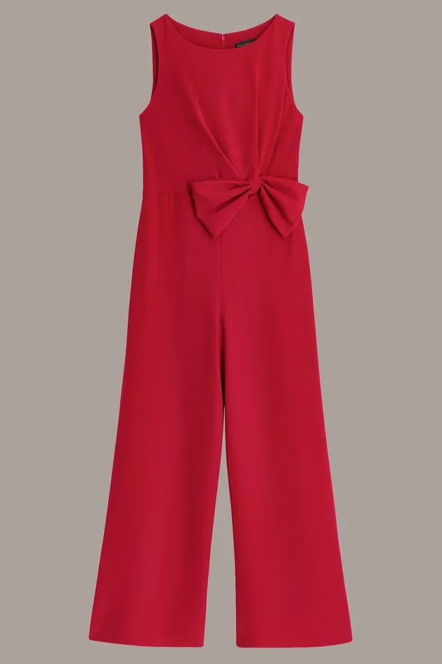 Women Dresses And Jumpsuits Donna Karan JUMPSUIT WITH SIDE ROUCHED BOW Metropolitan Red