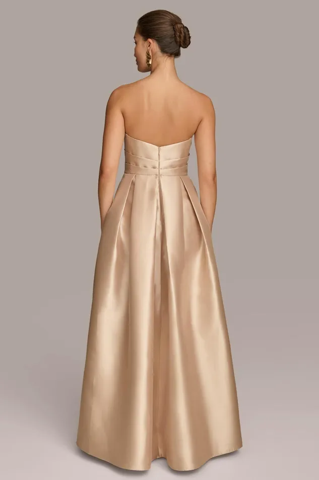 Women Dresses And Jumpsuits Donna Karan SWEETHEART GOWN WITH OUTER SKIRT Gold