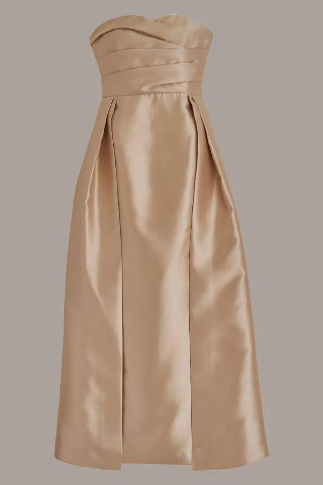 Women Dresses And Jumpsuits Donna Karan SWEETHEART GOWN WITH OUTER SKIRT Gold