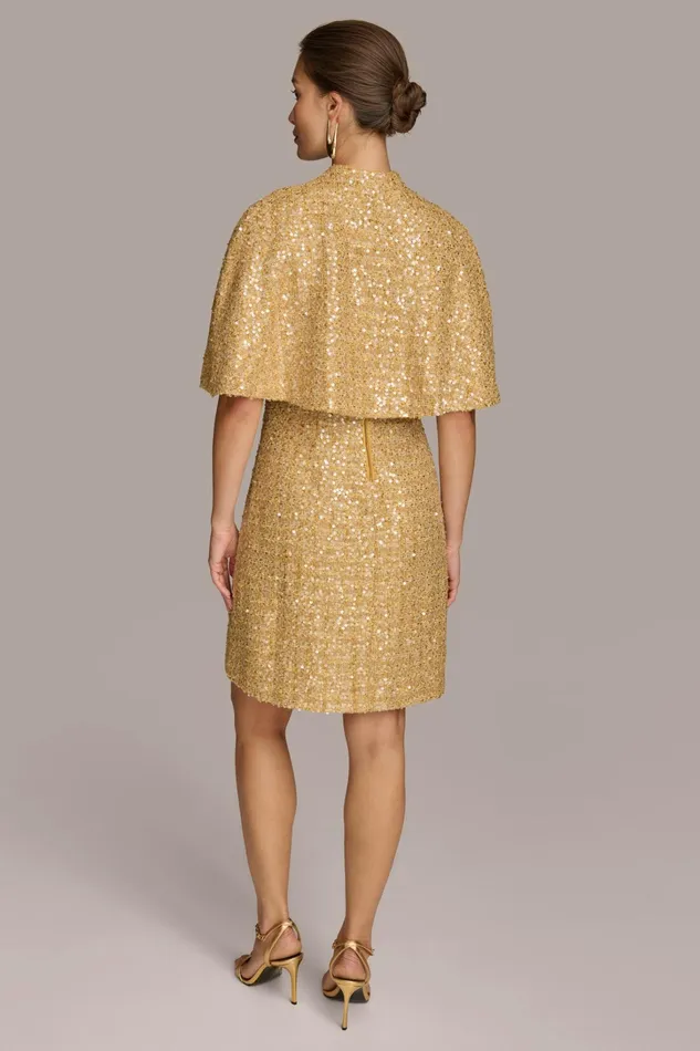 Women Dresses And Jumpsuits Donna Karan TWO PIECE SEQUIN DRESS AND SHRUG Gold