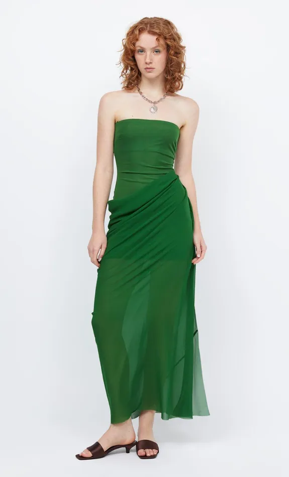 Women Dresses Bec Bridge AIDA DRAPED MAXI DRESS Pine Green
