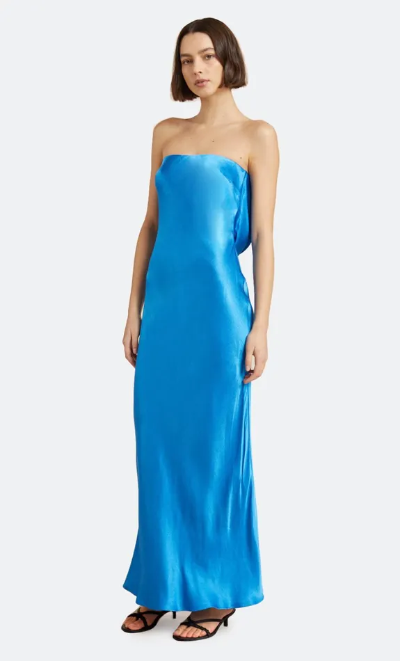 Women Dresses Bec Bridge MOON DANCE STRAPLESS DRESS Mid Blue