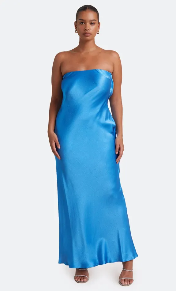 Women Dresses Bec Bridge MOON DANCE STRAPLESS DRESS Mid Blue