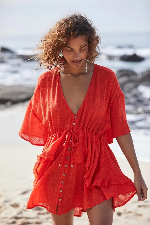 Women Dresses Free People Swooning Over You Mini Dress Persimmon