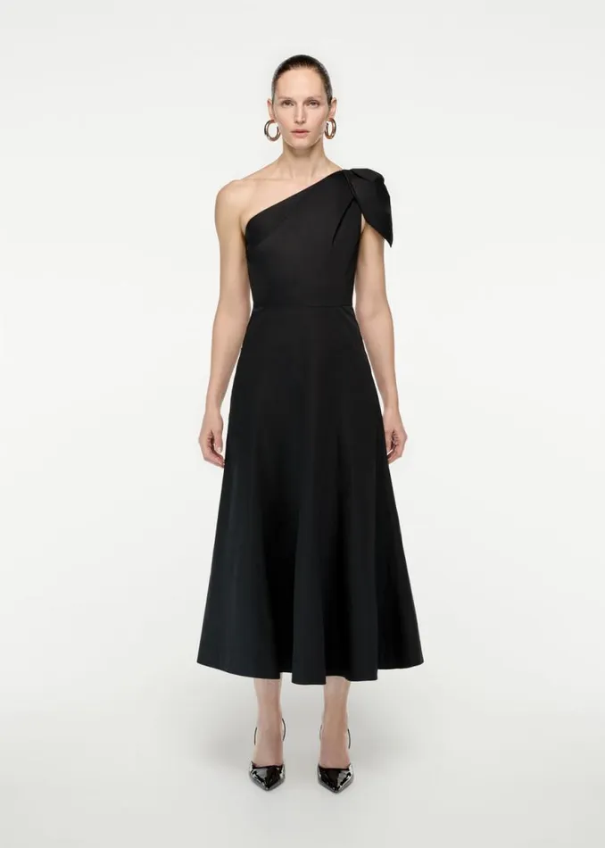Women Dresses Roland Mouret Asymmetric Cotton Poplin Midi Dress