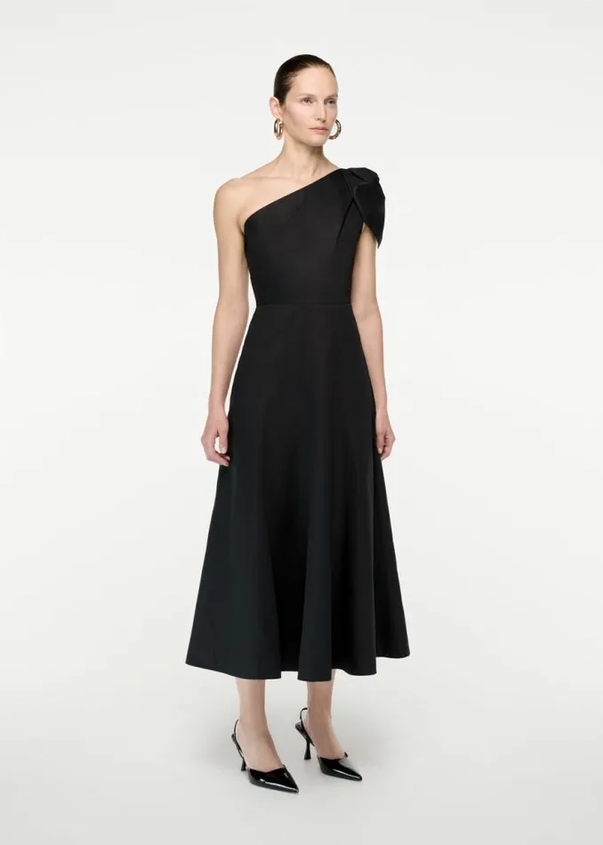 Women Dresses Roland Mouret Asymmetric Cotton Poplin Midi Dress