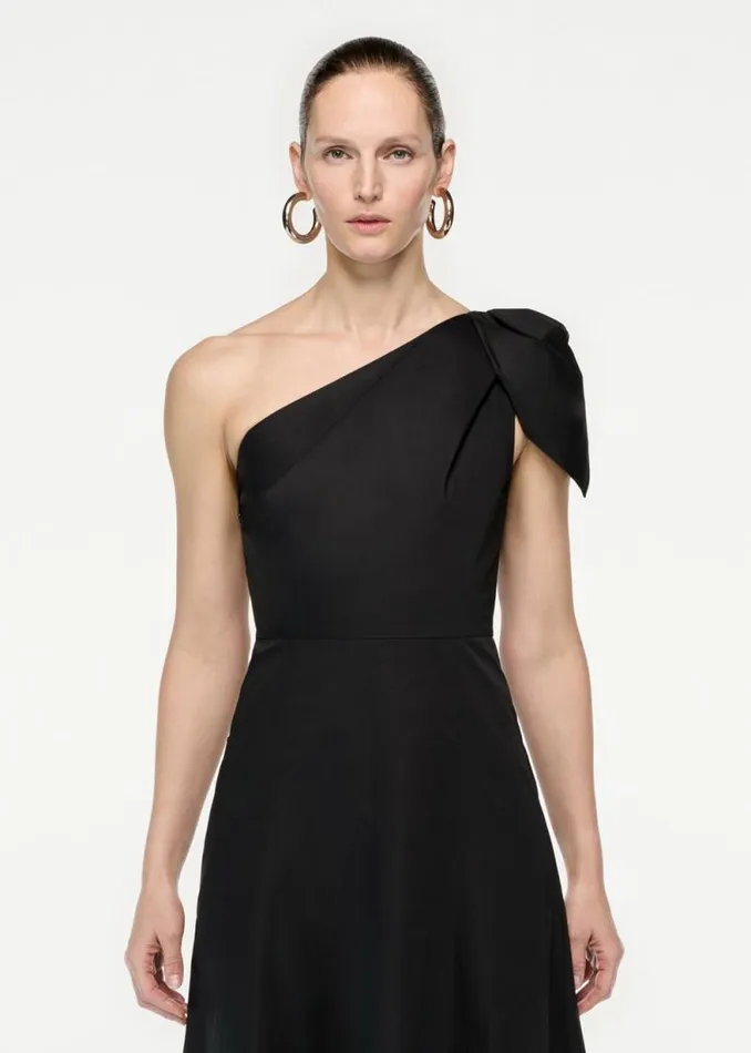 Women Dresses Roland Mouret Asymmetric Cotton Poplin Midi Dress