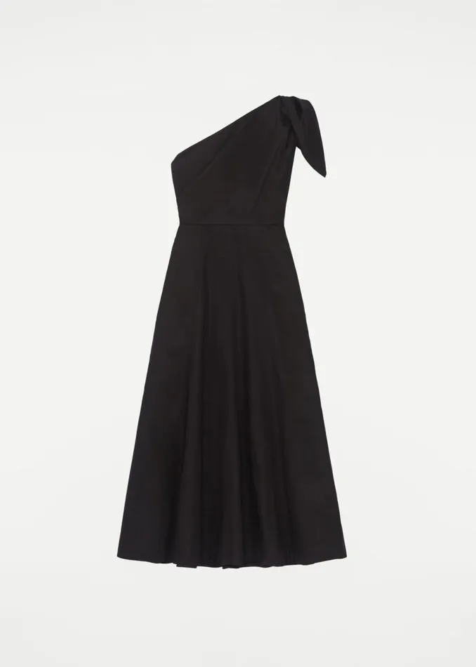 Women Dresses Roland Mouret Asymmetric Cotton Poplin Midi Dress