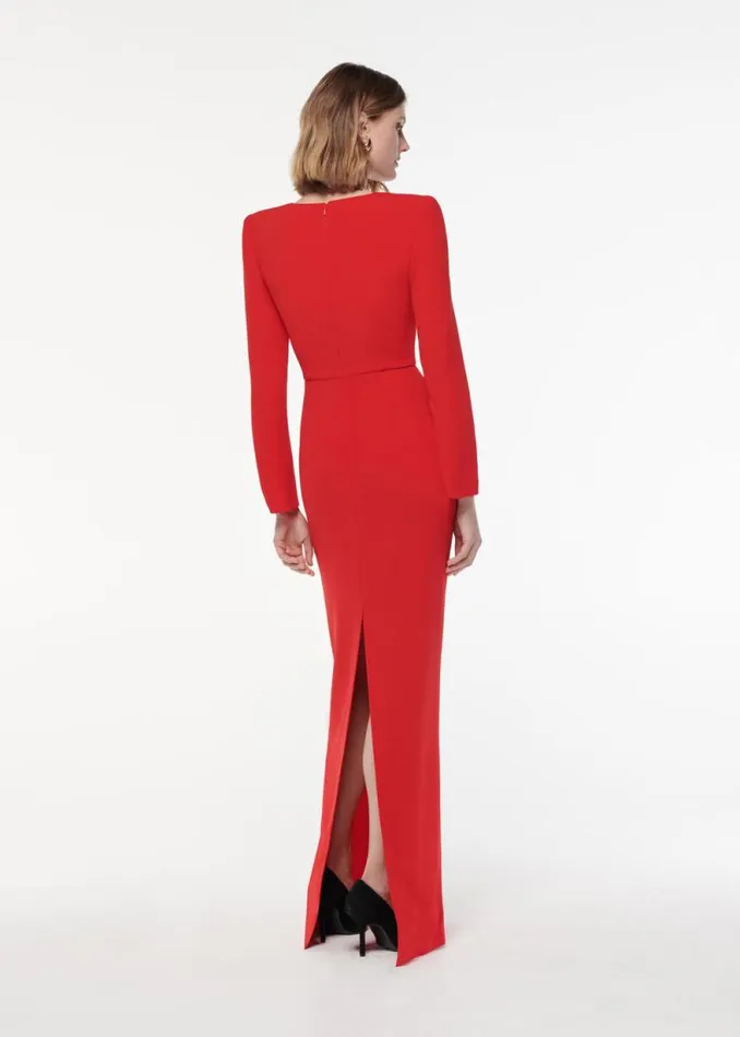 Women Dresses Roland Mouret Long Sleeve Light Cady Maxi Dress