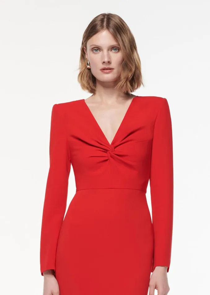 Women Dresses Roland Mouret Long Sleeve Light Cady Maxi Dress