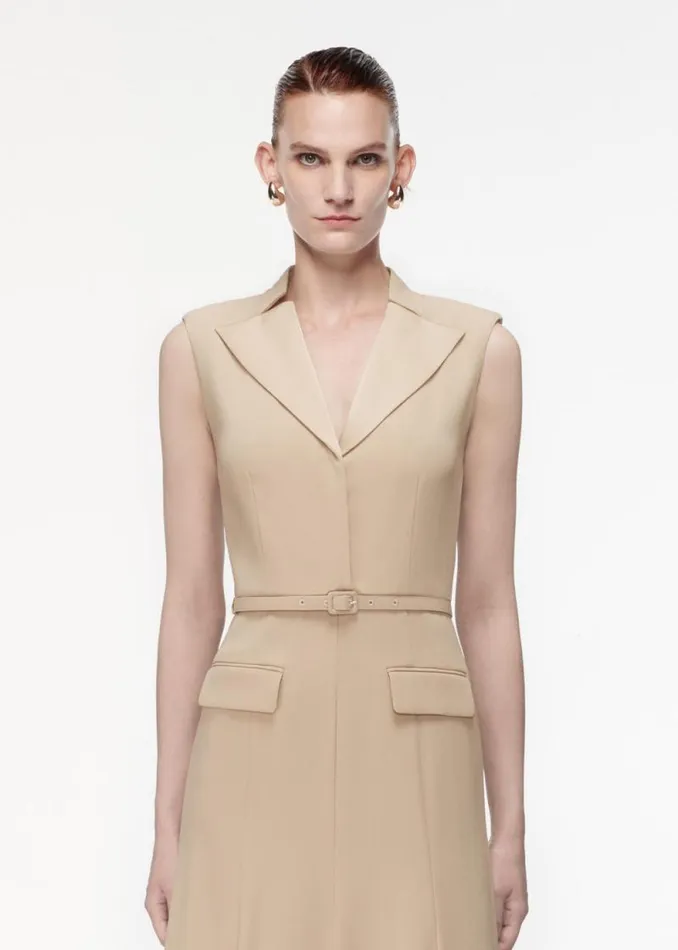 Women Dresses Roland Mouret Satin Crepe Midi Dress