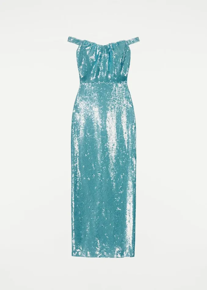 Women Dresses Roland Mouret Sequin OffShoulder Maxi Dress