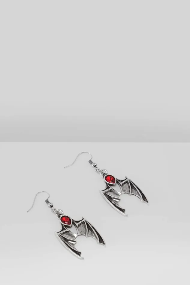 Women Earrings Killstar Demon Night Drop Earrings RED